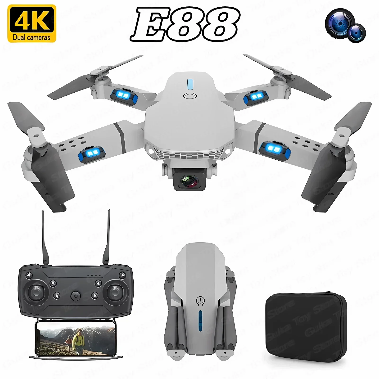 Drone Camera Mount - E88 프로 와이파이 FPV 드론, 광각