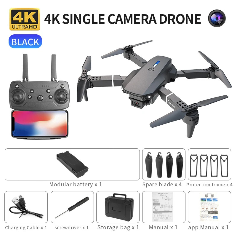 Drone Camera Mount - E88 프로 지능형 접이식 드론, 단일/듀얼