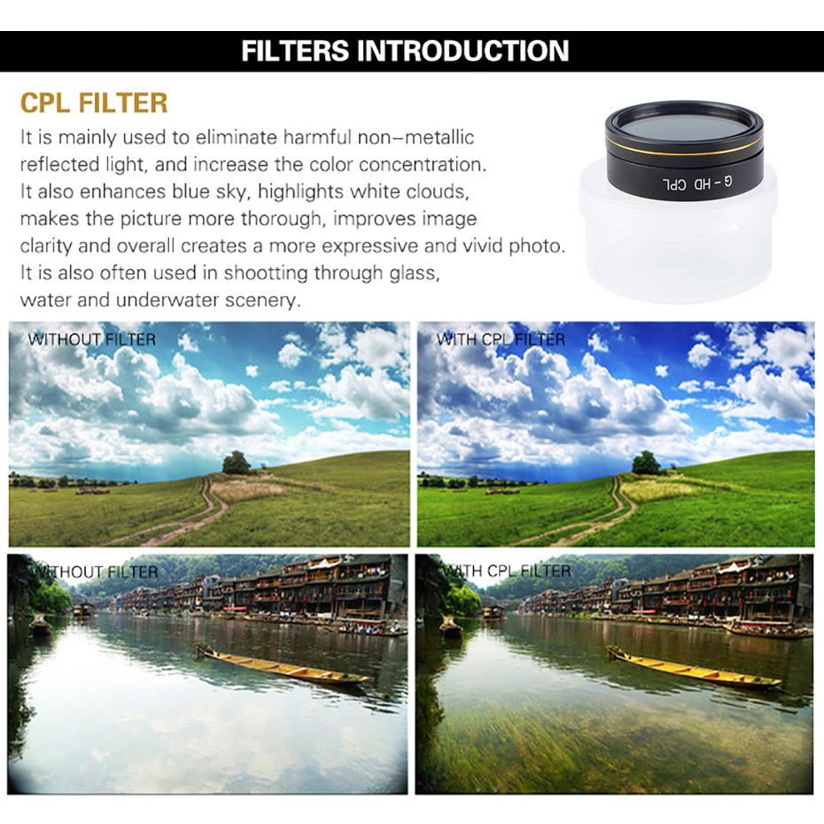 팬텀 4 프로 V2.0 ND 4 8 16 32 CPL  - Drone Camera Filter 리뷰 및 가격