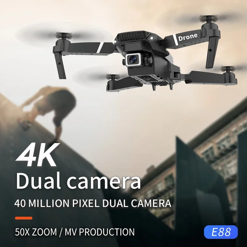 E88 프로 지능형 접이식 드론, 단일/듀얼 카메라 전 - Drone Camera Mount 리뷰 및 가격